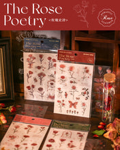 將圖片載入圖庫檢視器 【XS01013】平張貼紙 玫瑰史詩系列 創意手繪插畫植物花卉手帳裝飾素材
