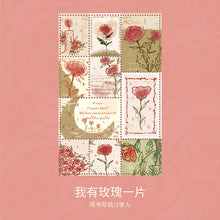 將圖片載入圖庫檢視器 【XS01571】平張貼紙 玫瑰期許系列 復古手繪玫瑰diy手帳裝飾素材拼貼
